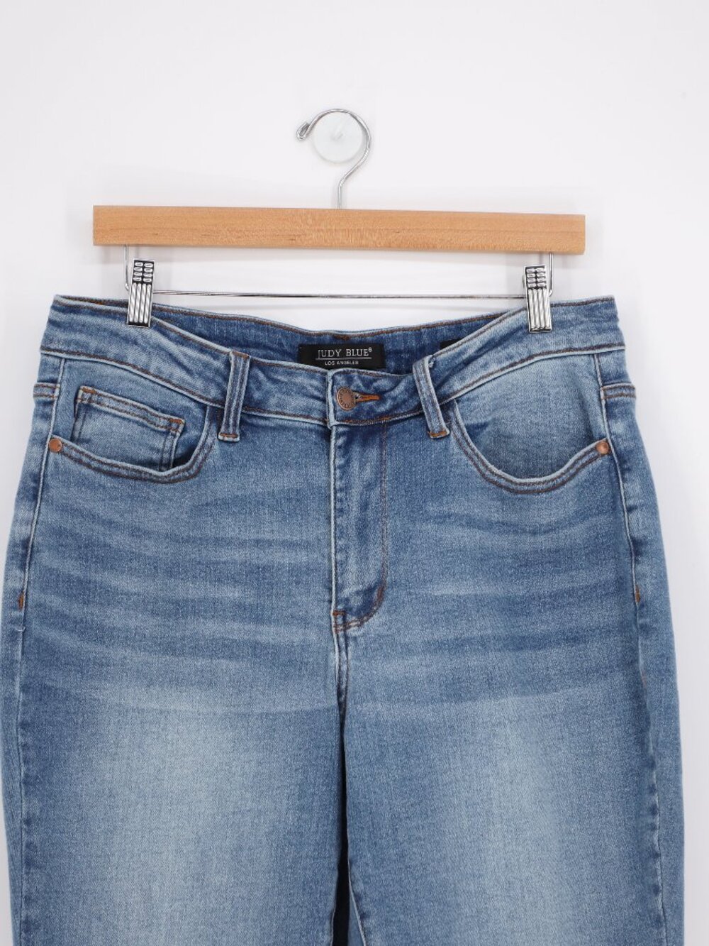 JUDY BLUE Midrise Raw Hem Bootcut Jeans Size 14W - Picture 4 of 10